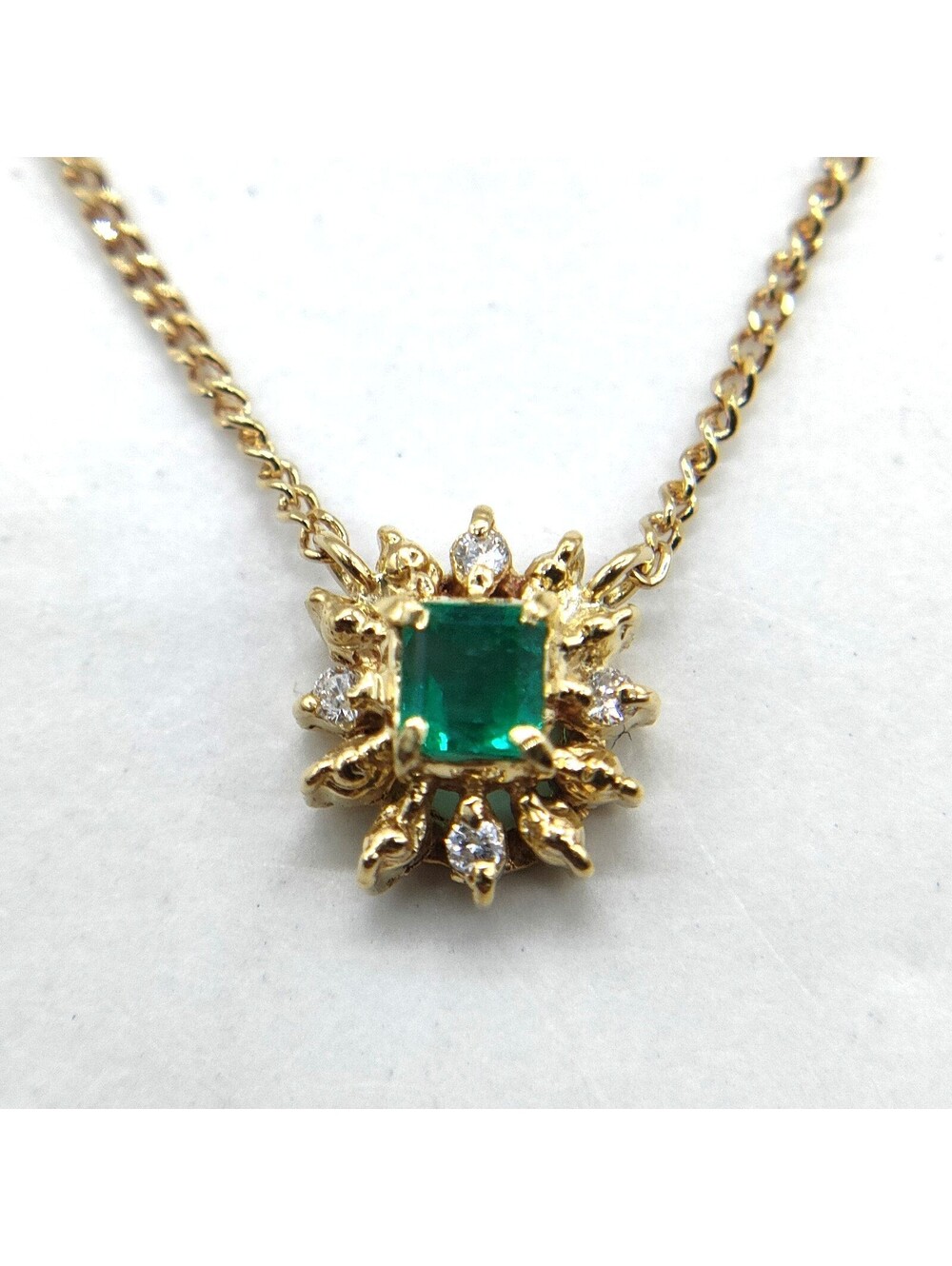 Jewelry Necklace Emerald 0.17ct Gold 3150647